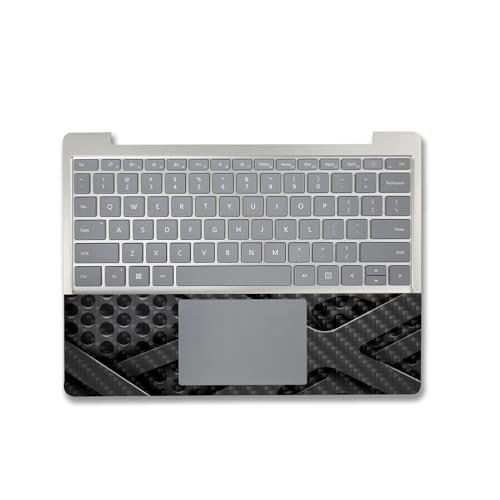 Image of MightySkins Carbon Fiber Skin Compatible with Microsoft Surface Laptop Go 3 (2023) Full Wrap Kit - Tech Wave | Protective, Durable Textured Carbon Fiber Finish | Made in The USA