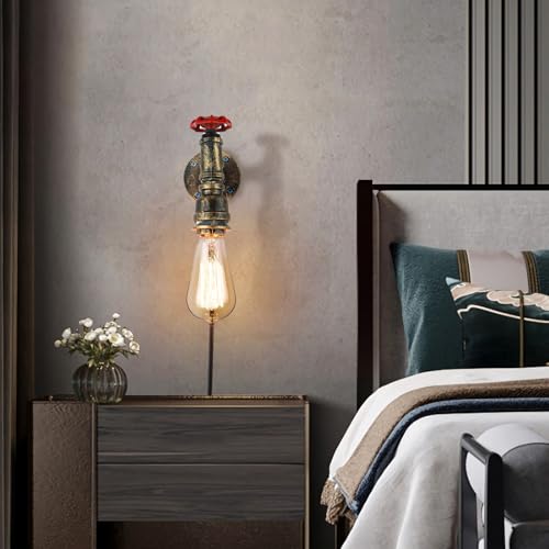 Lámpara de pared creativa industrial en metal óxido plata para decoración retro 6