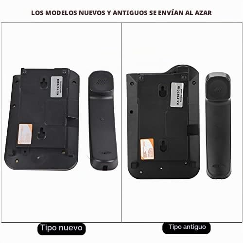 Yunir Teléfono Fijo con Cable, teléfono de Escritorio y teléfono con Cable montado en la Pared, Dual FSK/DTMF, para el hogar, el Hotel y la Oficina(Negro)