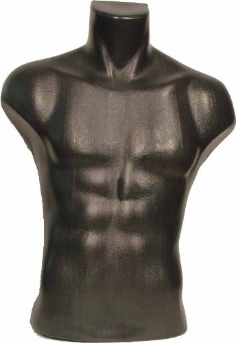 Male Torso Dress Form Mannequin Display Bust Black (#5027) Made by OM