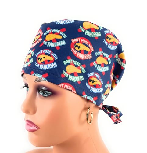 Unisex Scrub Cap – Don’t Mess with The Pancreas - Dr. Hats, Nurses Hats. Blue