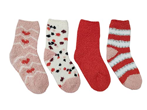 Amazon Essentials Kids Cozy Socks with Non-Skid Bottoms, 4 Pairs3
