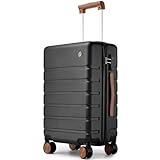 Hulsin Carry on Luggage Suitcase, 22x14x9 Airline Approved 20 Inch Hardside Carry-on Luggage with Spinner Wheels, Hard Shell Luggage with TSA Lock, Hard Case Small Travel Suitcase (Black, 20-Inch)
