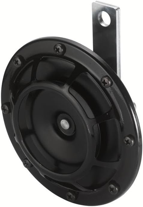 HELLA 3AG 003 399-101 Air Horn - B133-24V - 118dB(A) - Frequency Range: 375Hz/500Hz - Loud Tone - Housing Colour: Black - Flat Plug-in Connector - Quantity: 2 - Set