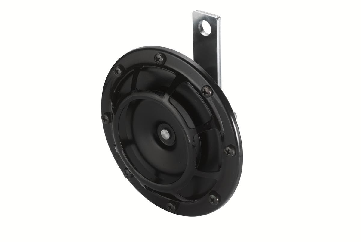 HELLA 003399071 Supertone 24V High Tone Horn with Black Protective Grill, Single Horn