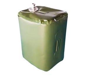 JKELPV Benzinkanister 60L militärgrüner TPU tragbarer, zusammenklappbarer Software-Benzin- und Dieselfass, verdickter Kraftstofftank Reservekanister