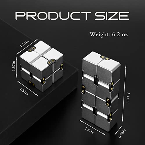 Infinity Cube, Aluminum Alloy Metal Infinity Cube Fidget Toy To Stress Relief Gifts For Adhd Ocd For Kids And Adults #TOP1