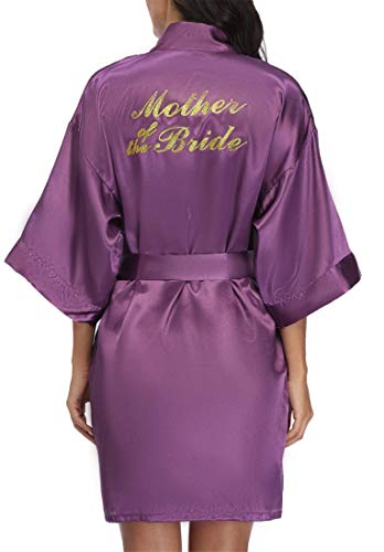Image of Giova Women Bridal Robe for Bride and Bridesmaid Getting Ready Wedding Party Bathrobe