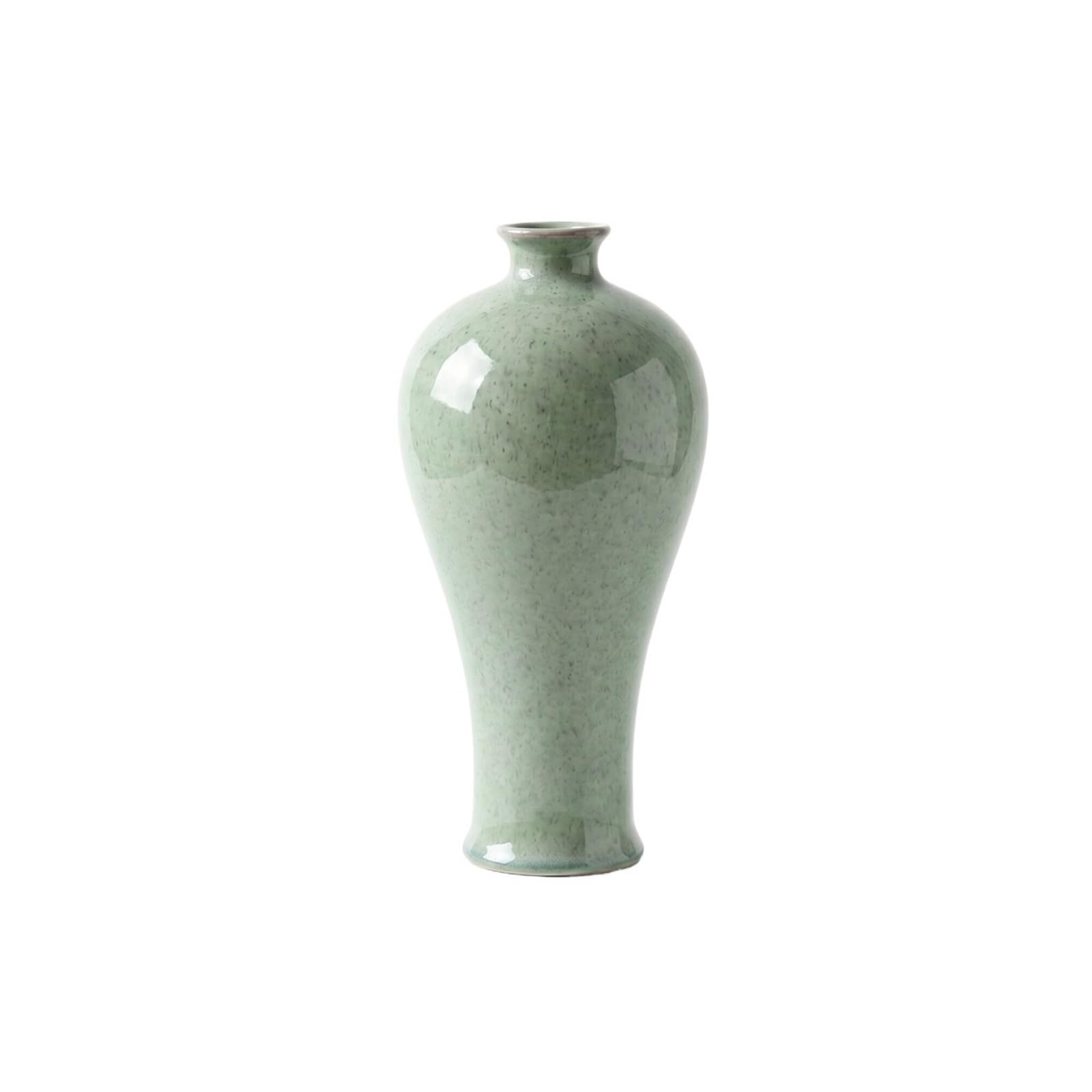 guiling-1986 Vases Decor 26cm Green Celadon Vase Speckled Glaze Elegant Vases for Flowers Oriental Home Decor Flower Vases