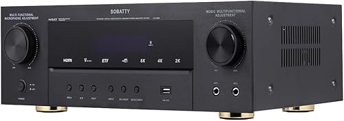 Miniatura 2 de Receptores estéreo, amplificador de audio de 5.1 canales con HDMI, óptico/coaxial, Bluetooth/USB, RCA, entrada AC-3, salida de subwoofer para