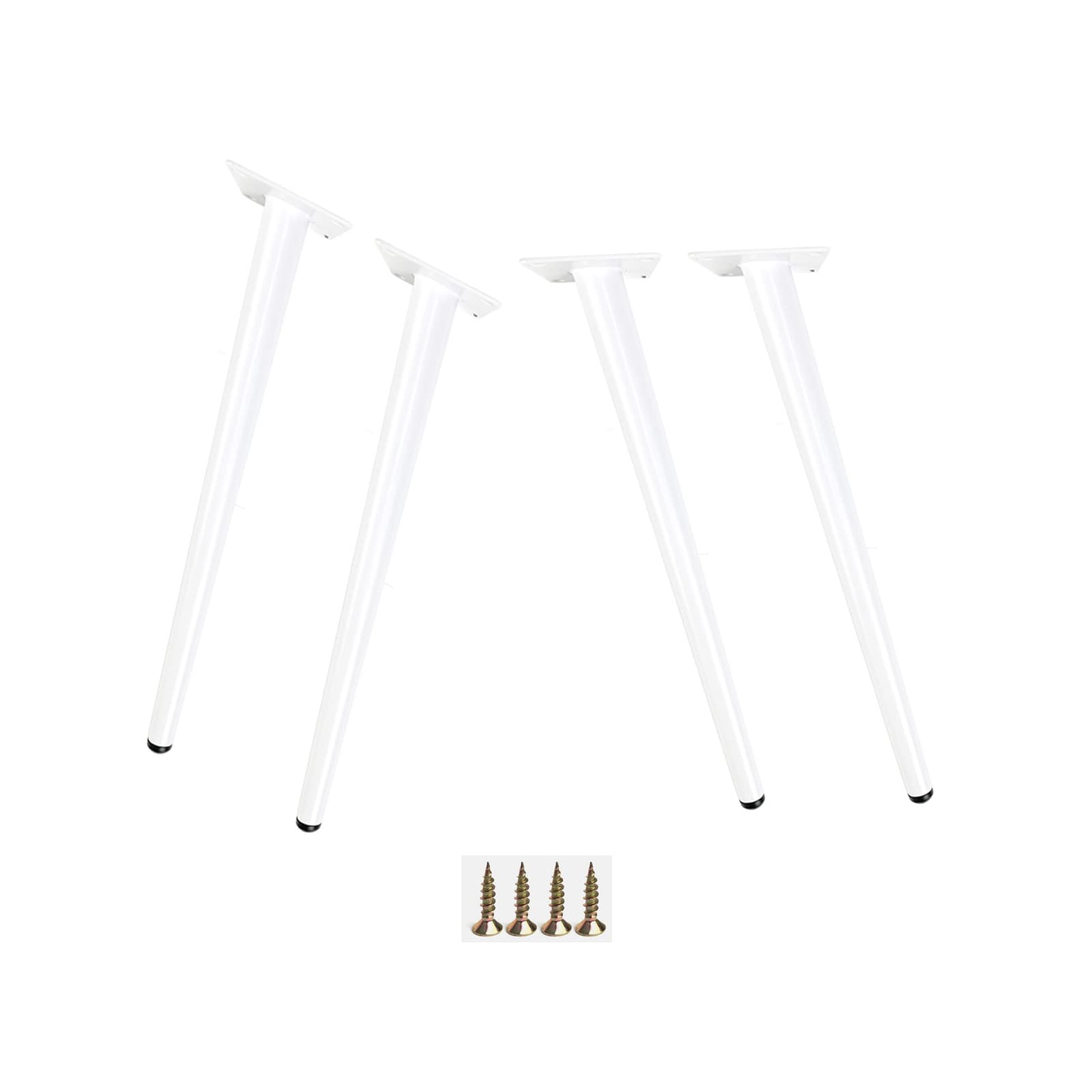 KFGISD, 4 Pack Modern Furniture Sofa Legs,Industrial Metal Table Legs,Ssturdy TaperedWhite,Various Size Options,Bearing Weight ，Metal Furniture Legs(43cm/17in)