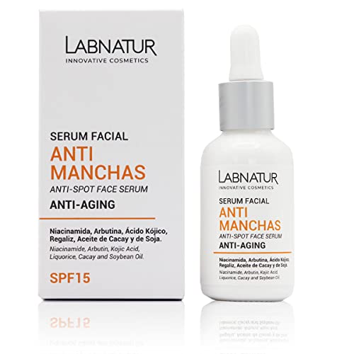 Serum Antimanchas 30ml Labnatur. Con Niacidamida, Despigmentante. Hidratante Blanqueador Facial. Elimina y reduce manchas de la piel y cara. Efecto Antiedad y Antiarrugas.