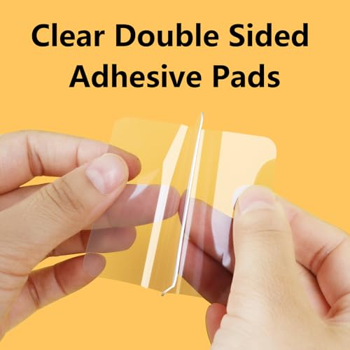 Image of Double Sided Tape Heavy Duty,Clear Nano Tape Square 50 PCS,Removable Mounting Tape for Walls,Waterproof Two Sided Sticky Adhesive Pads Strips,Transparent Wall Tape No Damage Cinta Doble Cara