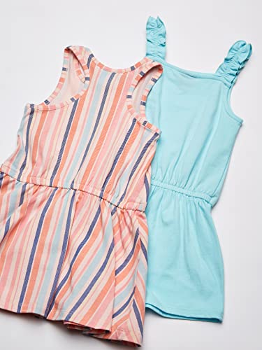 Calvin Klein Girls' 2 Pieces Pack Dress And Romper, Aqua/Stripes, 4T #TOP3