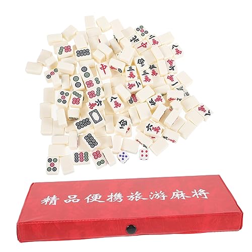 Jeu de mahjong chinois portable HEMOTON complet avec tuiles gravées