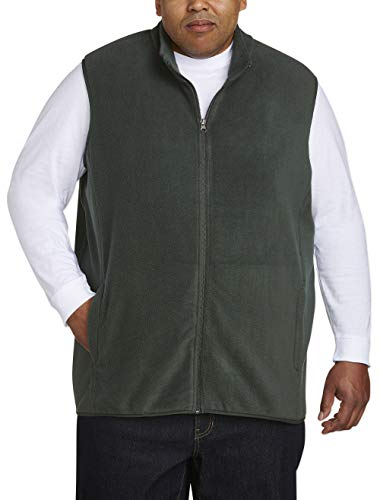Amazon Essentials Men s Big & Tall Full-Zip Polar Fleece Vest fit by DXL, Forest Green, 3XLT