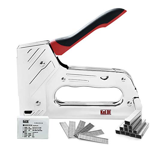 KeLDE Manual Staple Gun Kit, Heavy Duty Hand Tacker/Nailer for T50 Staples