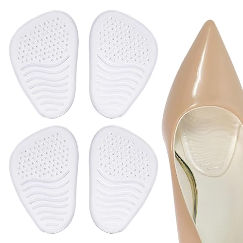 2 Pares Plantillas de Zapatos con Tacón Alto, Plantilla Media Delantera Mujer Antideslizante para Sandalias, Almohadilla Antepié de Silicona para Zapatos Tacón, Aliviar el Estrés
