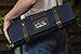 Asaya Waxed Canvas Knife Roll - 15 Knife Slots, Card Holder and Large Zippered Pocket - Genuine Leather, Cloth and Brass Buckles - for Chefs and Culinary Students - Knives Not Included