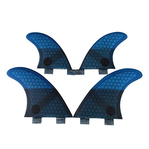 Surfing Fins Surfboard Tail Rudder 4Pcs Surf Board Fins Surfboard Accessories Surfing Tail Thruster (Color : Blue, Size : G5+GL)