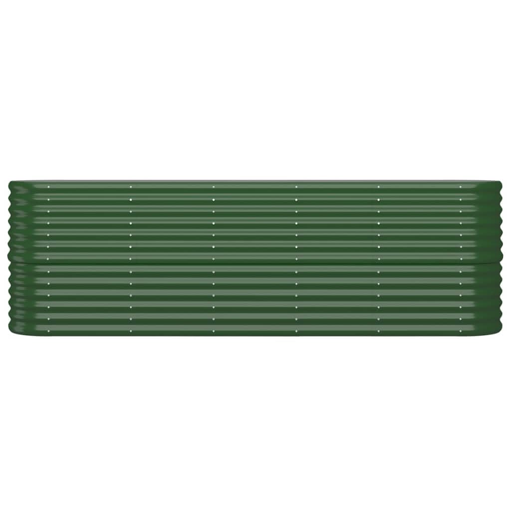 Jardinera de acero galvanizado verde, 224 x 40 x 68 cm, maceta para jardín, balcón, terraza, resistente a las heladas y resistente al invierno, con almacenamiento de agua, ideal para cultivo