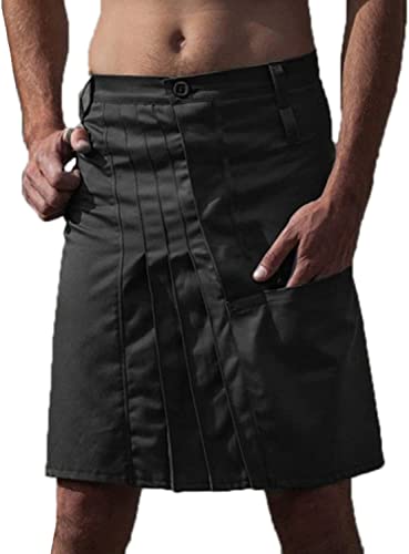 Jupe plissée pour homme style vintage pour festivals et cosplay samouraï