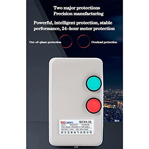 Ql-Linrun Magnetic Electric Motor Starter Control Single Phase Magnetic Starter Motor Control 3 Phase Motor Starter Electric Motor Switches 5 Hp Single Phase 220/240V Electric Motor Starter thumb #2