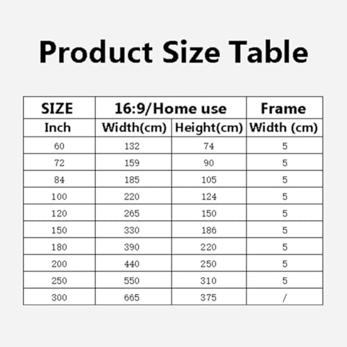 Pantalla manual portátil plegable para proyector 250in 16:9 miniatura 4