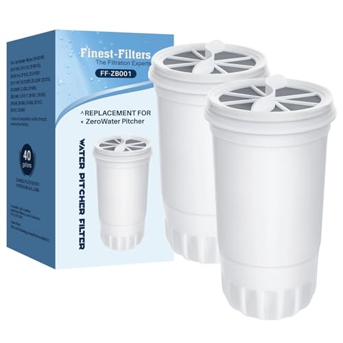 Replacement Water Filter Cartridges Compatible with ZeroWater Filter Jug for ZeroWater 5 Stage Filter Pitchers Reduces TDS, Fluoride, Chlorine, Lead Zero Water Filters (2 Pack)