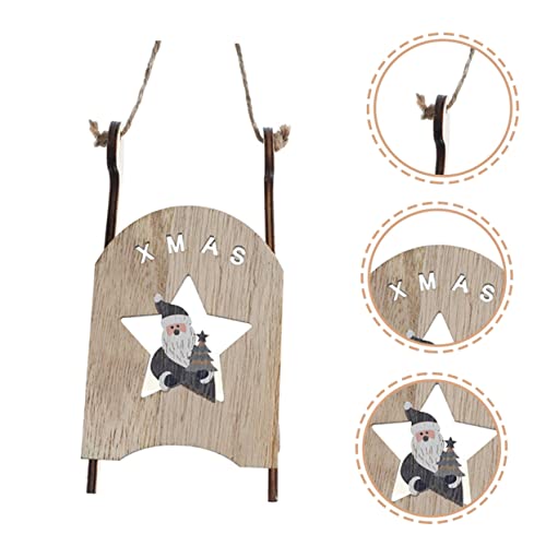 CIMAXIC Topo de mesa com pingente de trenó de madeira, decoração de mesa, decoração de árvore de Nat