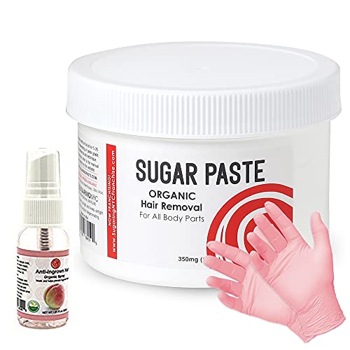 Sugaring Paste hair removal Paste Kit - Sugaring Paste, Anti-Ingrown Hair Spray and Gloves