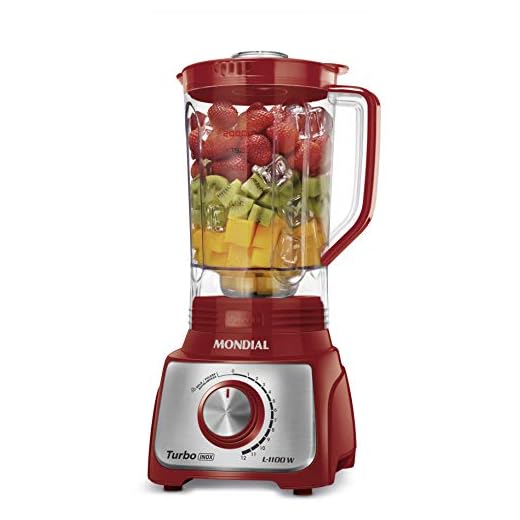 Liquidificador Turbo, Mondial, Vermelho/Inox, 1100W, 110V - L-1100 RI