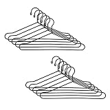 JANOU 10pcs Cute Dollhouse Clothes Hang Miniature Wire Clothes Stand (Black)