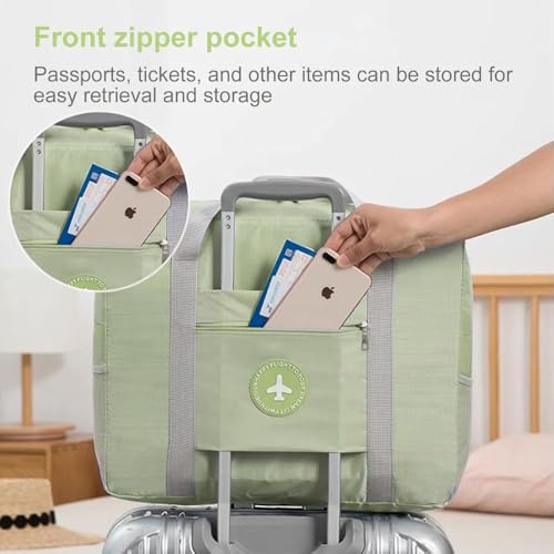 Image of CAVALO - Be Unique Travel Bags for Luggage Spacious with Pockets Foldable Weekender Zipper Duffle Bag, Stylish Handbag Carry on Trolley Bag Waterproof (44 x 18 x 35 cm) (Green)
