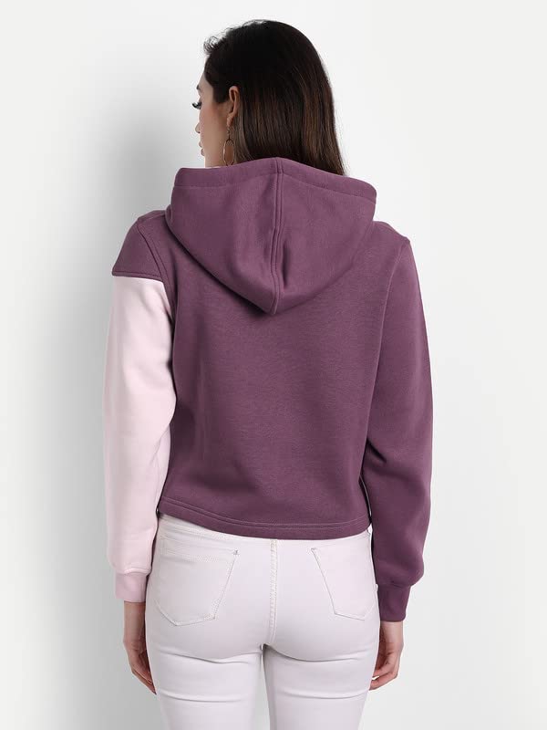 Image of Women's Stylish 3 Shade Fleece Hoodie Suitable for Winters