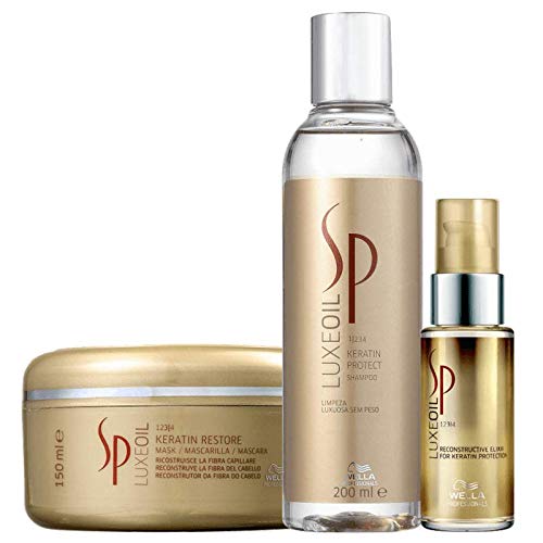 Kit Shampoo Máscara e Óleo Wella SP Luxe Oil Keratin
