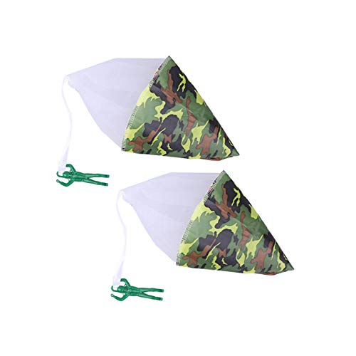 VICASKY 2pcs Mini Camouflage Parachute for Durable Outdoor Hand Throw for Playtime Family Fun Activities