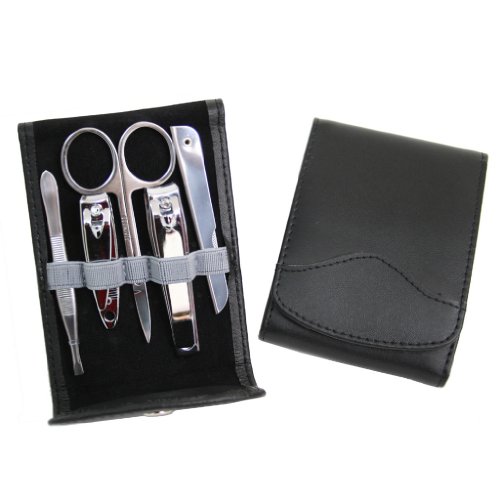 Royce Leather 555-6 Royce Leather Flip Manicure Set - Black