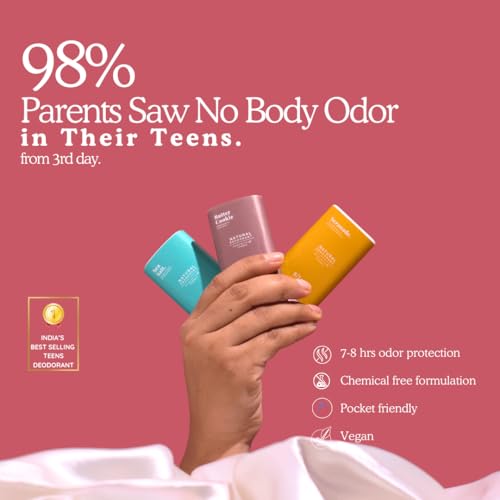 Image of Bitamin Natural Deodorant for Kids & Teens | With added 3% Vitamin C & E | No Aluminium, No Alcohol, No parabens, No Triclosan Unisex Deo (20 g (Pack of 2), Cotton Vanilla & Strawberry)