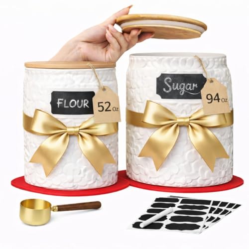 Ajazon Pte Ltd Ceramic Kitchen Canister Set of 2 (94oz