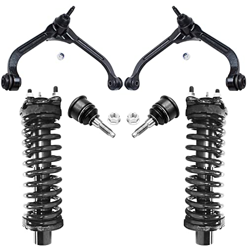 Image of Detroit Axle - 6pc Front End Suspension Kit for 2002 2003 2004 Jeep Liberty, 2 Struts with Coil Spring Assembly 2 Upper Control Arms 2 Lower Ball Joints Replacement