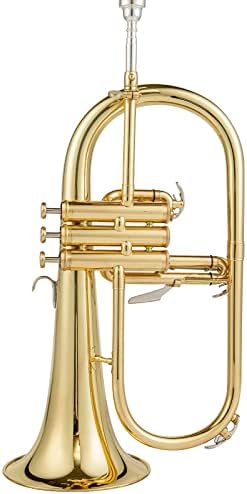 AUROSUS Trigger Flugelhorn with 3rd valve trigger brass flugelhorn yellow Brass Bell Lacquer finish Professional flugelhorns musical instrument