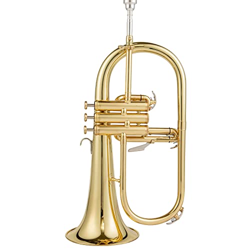 Aurosus Trigger Flugelhorn With 3Rd Valve Trigger Brass Flugelhorn Yellow Brass Bell Lacquer Finish Professional Flugelhorns Musical Instrument #TOP3