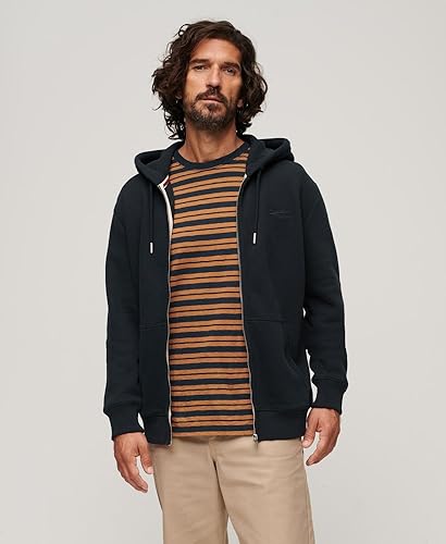 Superdry Herren Essential Kapuzenjacke mit Logo Finster Marineblau S – Ansicht 2