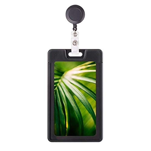 Porte-badge rétractable de qualité supérieure à motif feuille de soleil design botanique