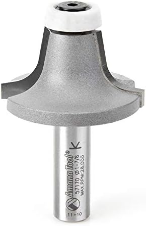 Amana Tool - 57170 Carbide Tipped Round Over with Ultra-Glide Radius Bearing Guide Solid S