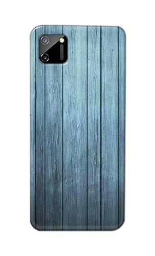 Image of Printed Hard Back Cover Case for Realme C11 2020 Back Cover (Wooden Blue) -1302