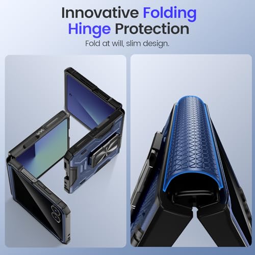 Image of VEGO for Galaxy Z Flip 7 Case with Built-in Privacy Screen Protector, Blue