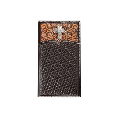 ARIAT Western Wallet Mens Rodeo Cross Filigree Medium Brown A3557244