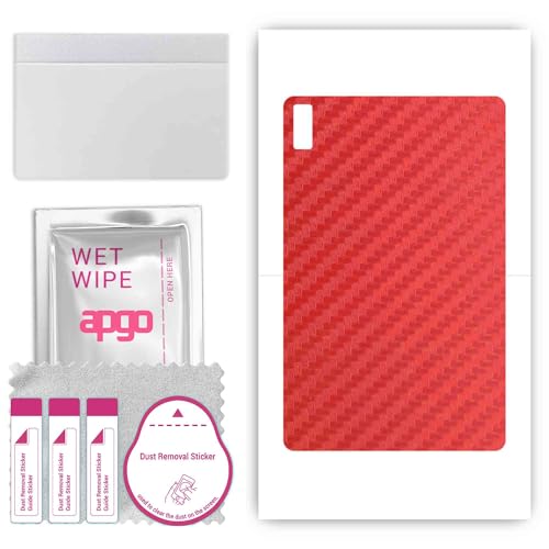 apgo - apgo Protecteur Skin, Autocollant, Peau, Film en Vinyle structuré pour l'arrière au modèle Lenovo Pad Plus 2023 avec Motif Rouge Carbone